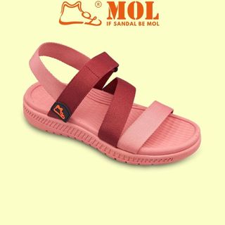 Sandal nữ MOL quai chữ Z MS2HP màu hồng phối đỏ đô giá sỉ