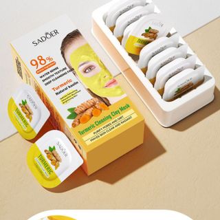 Set Mặt Nạ Bùn Trà Xanh và Nghệ 8hủ hộ trợ phục hồi da chảy xệ , thâm nám , se khích lỗ chân long làm sáng da ( 7,5g*8hu)