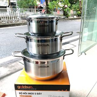 Bộ nồi inox 5 đáy Goldsun