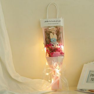Bó hoa sáp búp bê kèm túi + đèn nháy + thiệp dễ thương - làm quà tặng, trang trí. giá sỉ