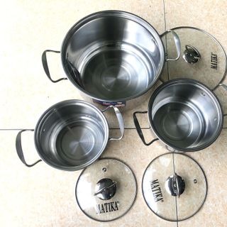 Bộ nồi inox 1 đáy Matika