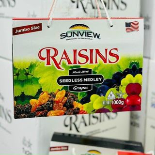 Nho Khô hổn hợp raisins của Mỹ hộp quà có túi thùng 20 hộp