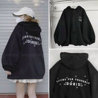 Áo khoác thun nỉ tay phồng doris chất logo in form dưới 68kg giá sỉ - giá bán buôn