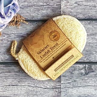Bông tắm xơ mướp Oval Ecolife 2 mặt mướp, tẩy tế bào, làm sạch cơ thể