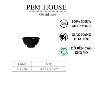 Chén Nhựa Melamine Nhám Đen Co22N