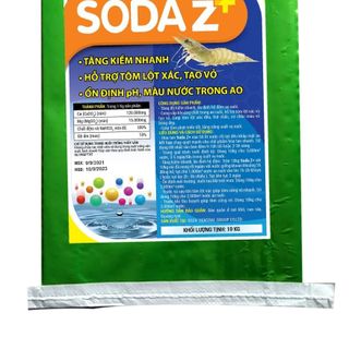 SODA Z+-Tăng kiềm nhanh, ổn định pH,màu nước giúp tôm lột vỏ-10kg/bao giá sỉ