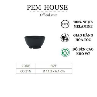 Chén Nhựa Melamine Nhám Đen CO21N
