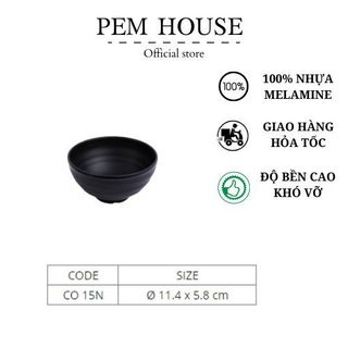 Chén Nhựa Melamine Nhám Đen
