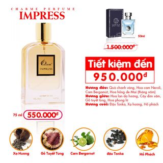 Nước Hoa Nam CHARME PERFUME IMPRESS Hương Thơm Lôi Cuốn Khơi Gợi Sự Nam Tính Lịch Lãm Của Quý Ông 75ml