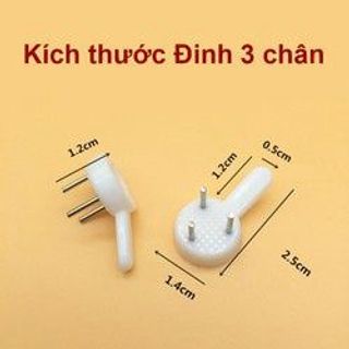 Combo 20 móc treo ảnh gắn tường, đinh 3 chân, đinh đóng tường treo ảnh vật dụng tiện ích không cần khoan 9808