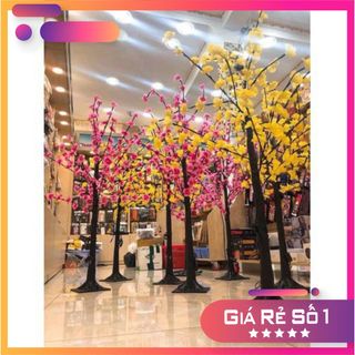Cây Hoa Mai Hoa Đào 1.2M Có Đèn Led Trang Trí Tết Cực Đẹp A105