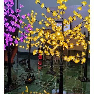 Cây Hoa Mai Hoa Đào 1.2M Có Đèn Led Trang Trí Tết Cực Đẹp A105