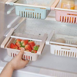 Khay nhựa kéo đựng tủ lạnh, Rổ đựng đồ thức ăn tủ lạnh thay đổi được kích thước 8892