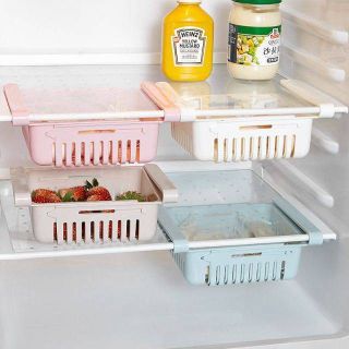 Khay nhựa kéo đựng tủ lạnh, Rổ đựng đồ thức ăn tủ lạnh thay đổi được kích thước 8892