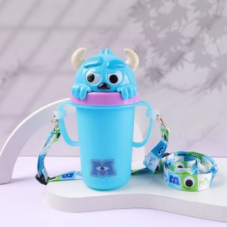 Bình uống nước tay cầm Disney có inox cho bé