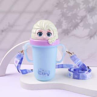 Bình uống nước tay cầm Disney có inox cho bé