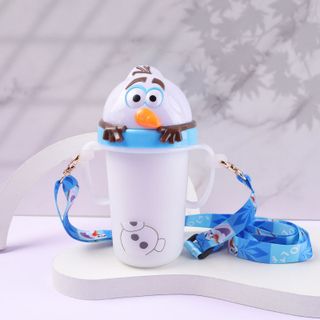 Bình uống nước tay cầm Disney có inox cho bé
