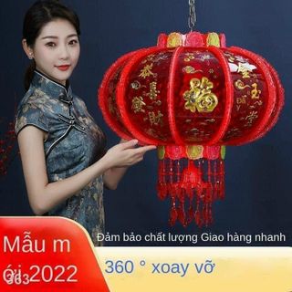 Đèn lồng tự xoay 360 có đèn led nhấp nháy rực rỡ, đèn lồng đỏ xoay điện treo tết