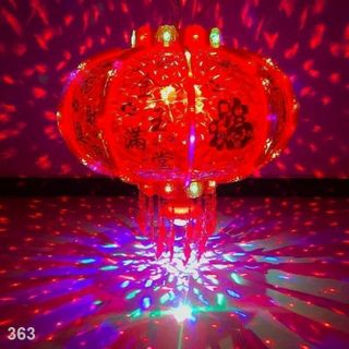 Đèn lồng tự xoay 360 có đèn led nhấp nháy rực rỡ, đèn lồng đỏ xoay điện treo tết