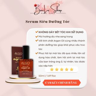 Dầu dưỡng tóc tinh dầu argan oil Algo giúp phục hồi tóc hư tổn & nuôi dưỡng tóc chắc khoẻ, không gây bết tóc 50ml