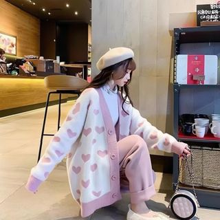 Áo nỉ tim hồng dễ thương