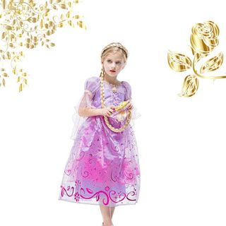 Trang phục hóa trang công chúa tóc mây Rapunzel cho bé