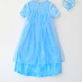 Váy mặc nhà Elsa (tay ngắn) kèm băng đô cho bé