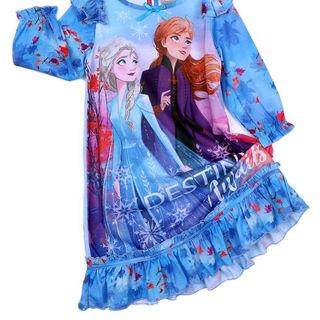 Váy mặc nhà Frozen Xanh - Disney (tay dài) cho bé kèm băng đô