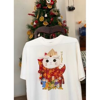 ÁO THUN TẾT - MÈO THẦN TÀI VIỆT - Áo handmade Nam Nữ Unisex - Áo trẻ em cho Bé và Gia Đình - Áo Thun Tết Bigsize cotton