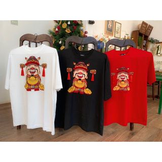 ÁO THUN TẾT - THẦN TÀI - Áo handmade Nam Nữ Unisex - Áo trẻ em cho Bé và Gia Đình - Áo Bigsize - UNIS3X