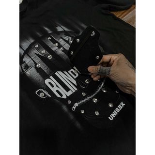 Áo thun unisex in hình đầu da mặt nạ tháo rời đính kết 3d nổi cotton 2chiều áo phom rộng bigsize áo thun nam nữ handmade