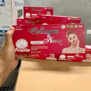 Viên Uống Đẹp Da Supper COLLAGEN NANO Q10 - Giúp Đẹp Da , Ngừa Lão Hóa , Sạm , Nám ( Hộp 3 lọ x 15 Viên )