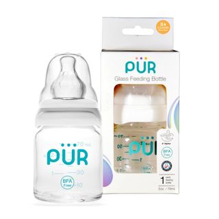 Bình sữa thủy tinh chống sốc cổ thường Pur 60ml