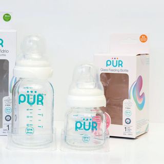 Bình sữa thủy tinh chống sốc cổ thường Pur 60ml