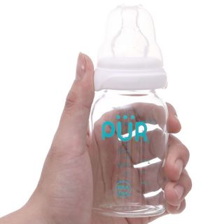 Bình sữa thủy tinh chống sốc cổ thường Pur 130ml (Cái)