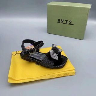 Sandal trẻ em quai ngang đính nơ kim tuyến K563