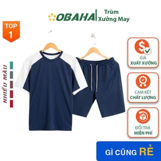 Bộ Quần Áo Mặc Nhà Thể Thao Nam Cổ Tròn Chất Liệu Poly Cá Sấu Cao Cấp Phong Cách Hiện Đại OBAHA giá sỉ