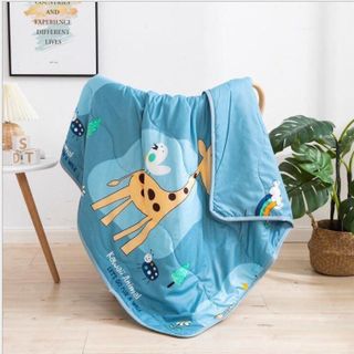 Chăn mền trẻ em cotton đũi mềm thoáng mát 1mx1m5 (Hàng loại 1), mỏng cho bé đi học, ngủ máy lạnh