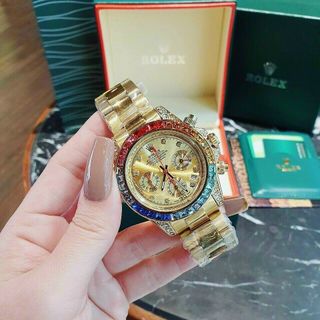 ĐỒNG HỒ ROLLEX ĐÁ MÀU TRUNG CẤP NAM