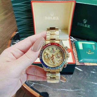 ĐỒNG HỒ ROLLEX ĐÁ MÀU TRUNG CẤP NAM