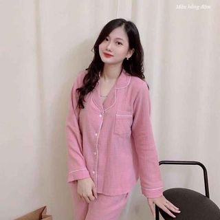 BỘ PIJAMA MẶC NHÀ DÀI TAY CHẤT ĐŨI XỐP MỀM NHẸ