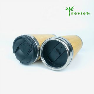 Cốc ly giữ nhiệt vỏ tre lõi inox 304 dung tích 450ml