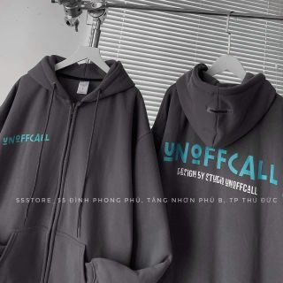 Áo hoodie chất thun nỉ in chữ UNOFFCALL form dưới 70kg