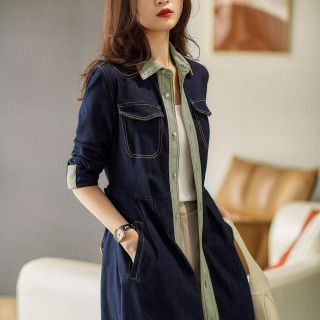 ĐẦM XÒE DENIM PHỐI VIỀN TAY LỞ - DT1707