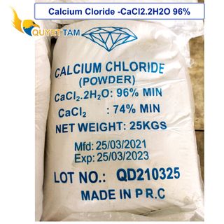 CaCl2.2H2O 96% Min - Calcium Chloride, Trung Quốc, 25kg/bao