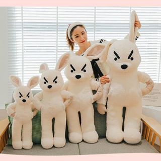 Gấu Bông Thỏ Trắng Giận Dữ Mặt Quạu Lông Xù Cao Cấp 3
