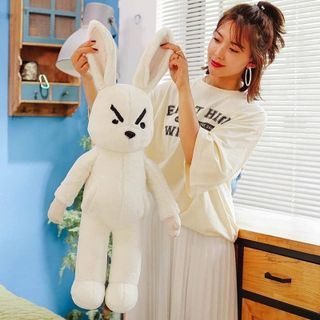 Gấu Bông Thỏ Trắng Giận Dữ Mặt Quạu Lông Xù Cao Cấp 3