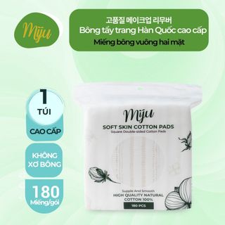 Bông tẩy trang cao cấp MIJU (Dạng miếng vuông 180 miếng)