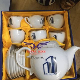 Bộ ấm trà in logo, quà tặng tết giá tốt cho doanh nghiệp