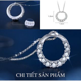 Dây chuyền nữ bạc 925 AROCH Jewelry mặt đá trắng sang trọng A057